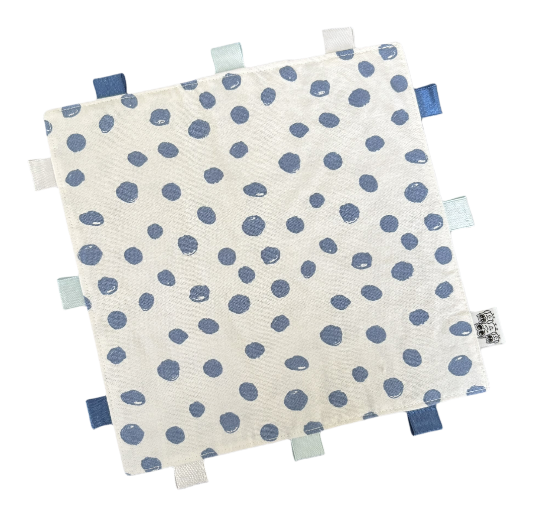 Knisperdoekje stippen blauw klein (20x20cm)