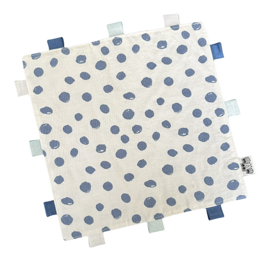 Knisperdoekje stippen blauw klein (20x20cm)