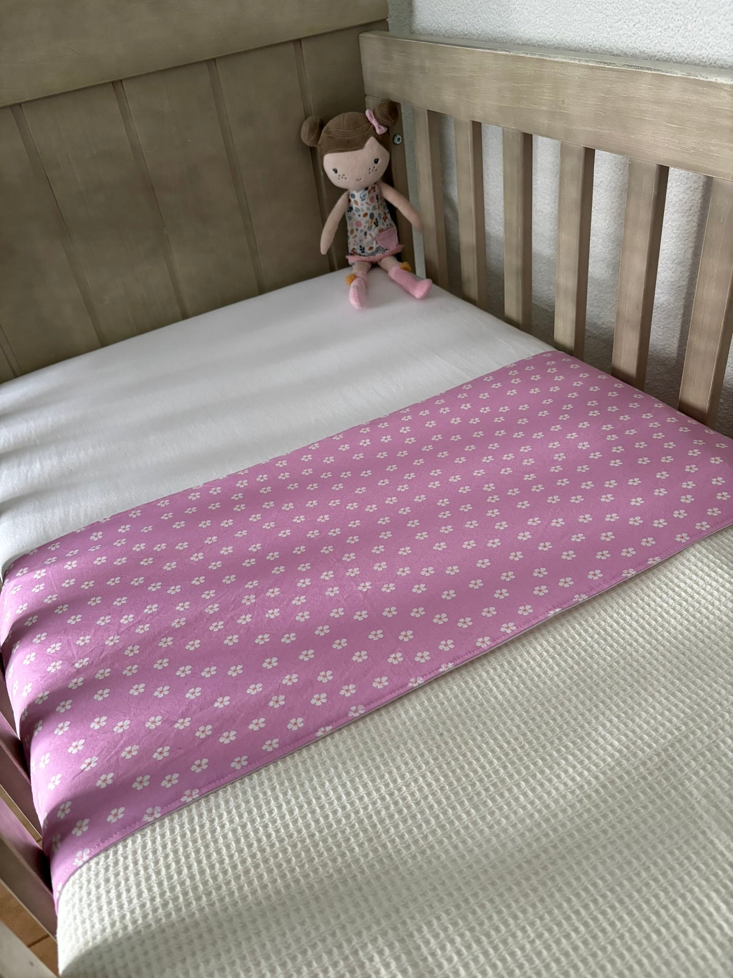 Ledikantlaken met bloemenrand